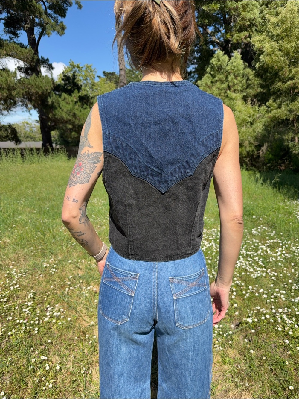 Vintage Rocky Mountain two tone denim vest - Picture 3 of 9